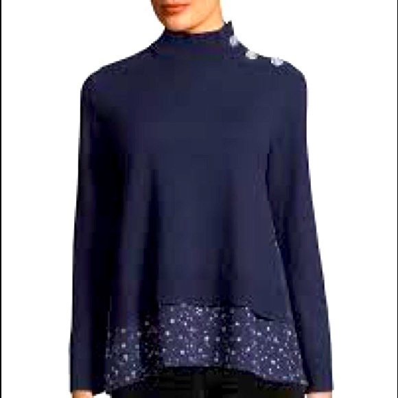 Broome Street Kate Spade Night Sky Mixed-Media Sweater NWOT - Picture 1 of 9